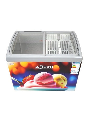 Congélateur Astech 400LITRES avec Vitre Gris CH400GM