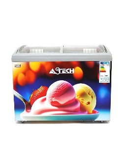 Congélateur Astech 400LITRES avec Vitre Gris CH400GM