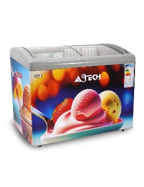 Congélateur Astech 400LITRES avec Vitre Gris CH400GM