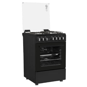 Cuisinière Enduro 4FEUX 6X60 A Gaz Double Bouton Noir AFS6040GGBIT