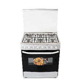 Cuisinière Astech 6FEUX 80X60 A Gaz avec Four A Gaz Inox CIS86MS