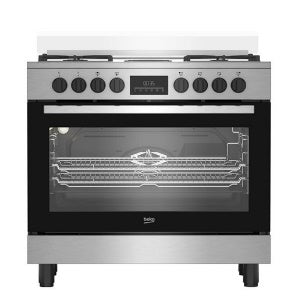 Cuisinière Beko 6FEUX 90X60 A Gaz + 2 Plaques de Cuisson Inox BGM21225EX