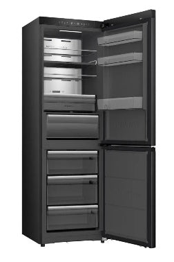 Réfrigérateur Hisense Combiné 3Tiroirs 370LITRES No Frost Inverter Noir RB5K330GSFE