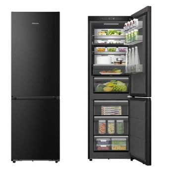 Réfrigérateur Hisense Combiné 3Tiroirs 370LITRES No Frost Inverter Noir RB5K330GSFE